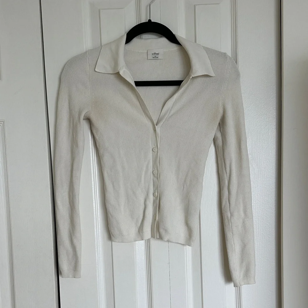 Wilfred Ivory Knit Collared Cardigan - Picture 3 of 8
